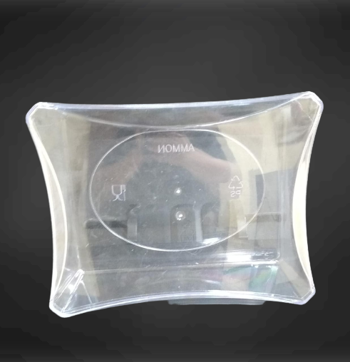 Large clear ribbed container with dome lid	
